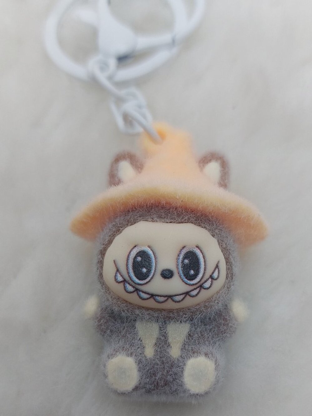 Labobu Plush Halloween Hat Pendant Gray - Soft Bowknot Bag Charm